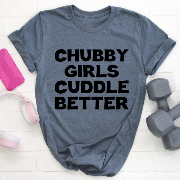 Chubby Girls Cuddle Better Tee Steel Blue XL