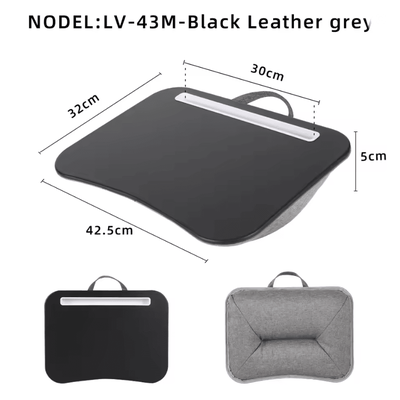 MUMUCC Cushioned Laptop Lap Desk With Mouse Pad Portable Pillow Table For Home And Travel lv 43 Grey