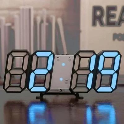 3D Digital Wall Clock: Glow Night Mode, Adjustable Electronic Watch For Home Decoration LED Clock For Living Room, Gar 4