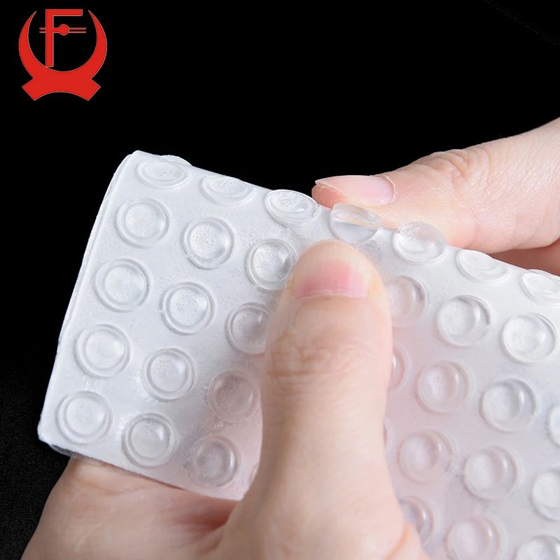 Grain Silicon Door Stops Pad Transparent Self Adhesive Rubber Bumpers For Kitchen Cabinets, Furniture, And Hardware 8x2mm 80pcs