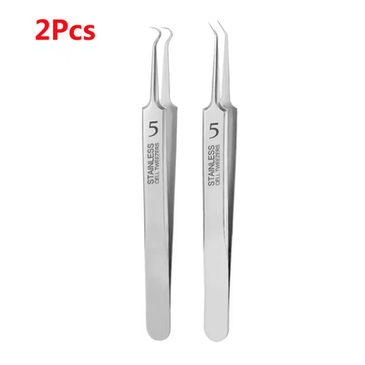Precision Blackhead Removal Tweezers Ultra Fine Stainless Steel Pimple Extractor Tool 2 Pcs A