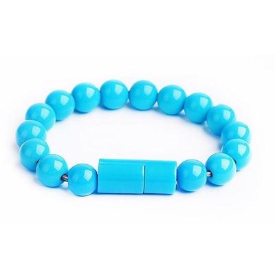 Beaded Charging Bracelet Blue Android