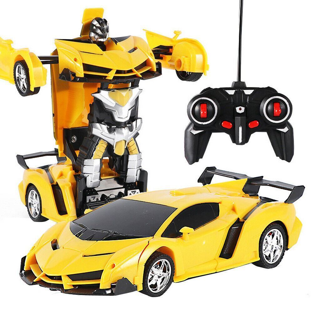 2 in 1 Remote Control Transforming Robot Car Yellow