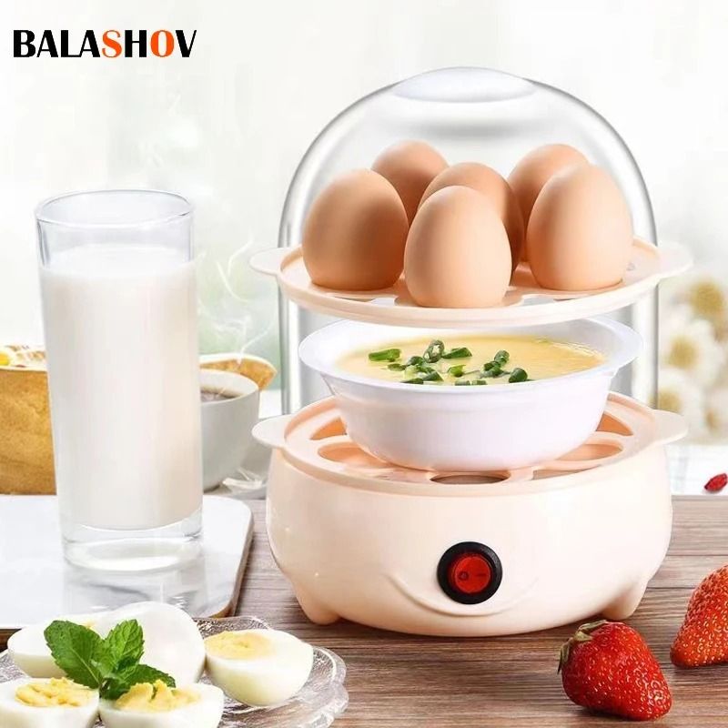 Multifunctional Electric Egg Boiler And Steamer With Double Layers For Breakfast Cooking And Kitchen Use Multifunctional Electric Egg Boiler And Steamer With Double Layers For Breakfast Cooking And Kitchen Use