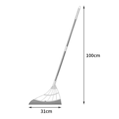 Silicone Broom Wiper: Multifunctional Home Cleaning Tool For Windows, Floors, And Mirrors Grey