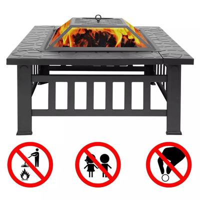 Multifunctional Fire Pit BBQ Square Table For Backyard, Wood Burning Fireplace & Outdoor Heating Multifunctional Fire Pit BBQ Square Table For Backyard, Wood Burning Fireplace & Outdoor Heating