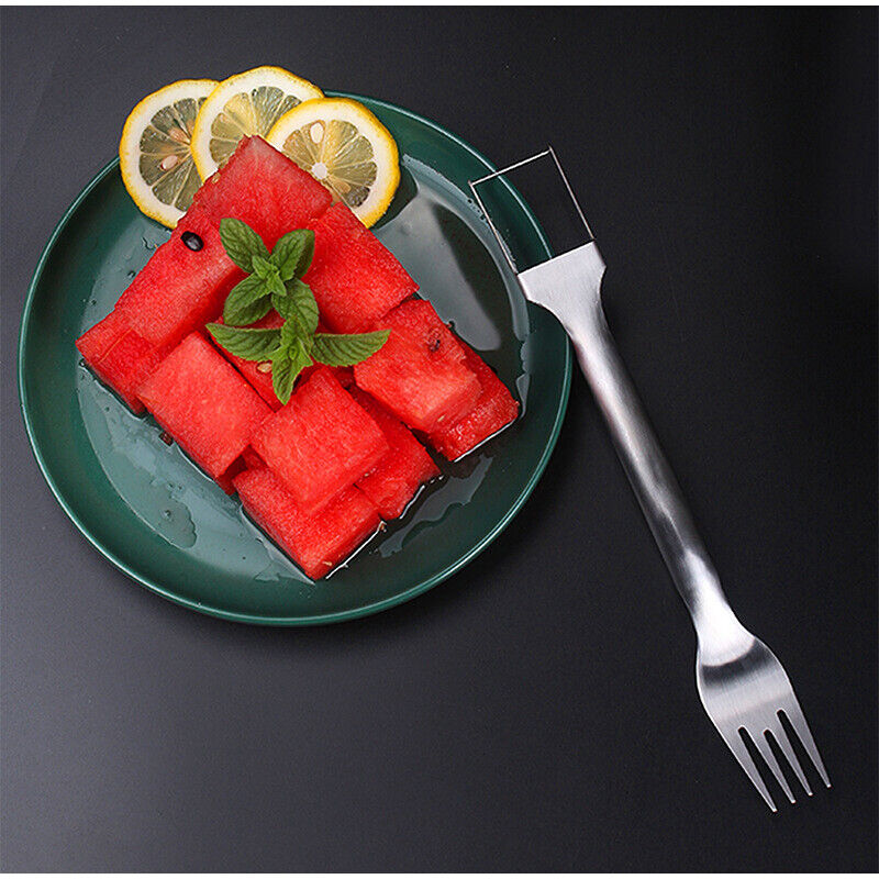 Watermelon Slicer Cutter Fork 2 in 1 Stainless 2 Pcs