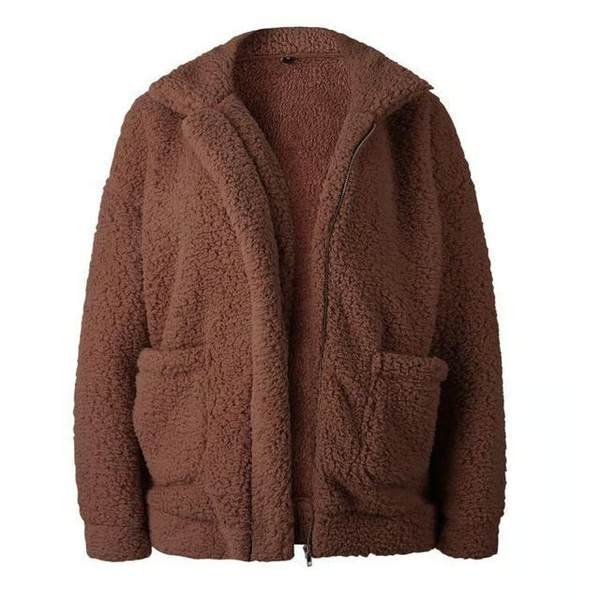 Cozy Teddy Jacket Brown S