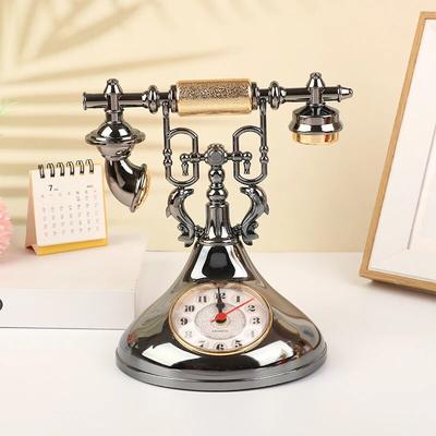 Vintage Telephone Alarm Clock: Creative Desktop Ornament For Home DEcor 2