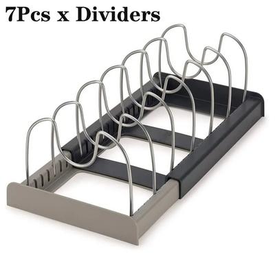 Expandable Stainless Steel Kitchen Cabinet Organizers: Pots And Pans Rack, Cutting Board Drying Shelf 2