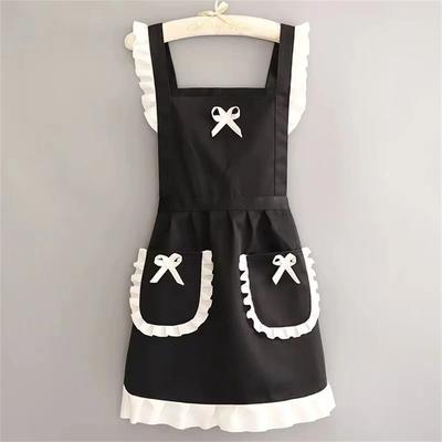 Floral Lace Cooking Apron For Women Adjustable Sleeveless Chef's Kitchen Apron With Pocket black