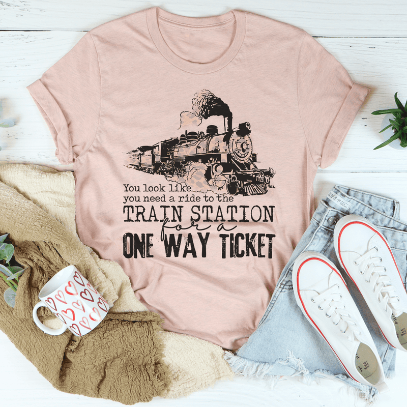 You Look Like You Need A Ride Tee L Heather Prism Peach