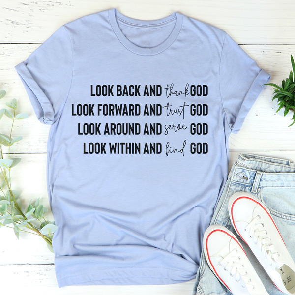 Look Back And Thank God Tee Heather Prism Peach XL
