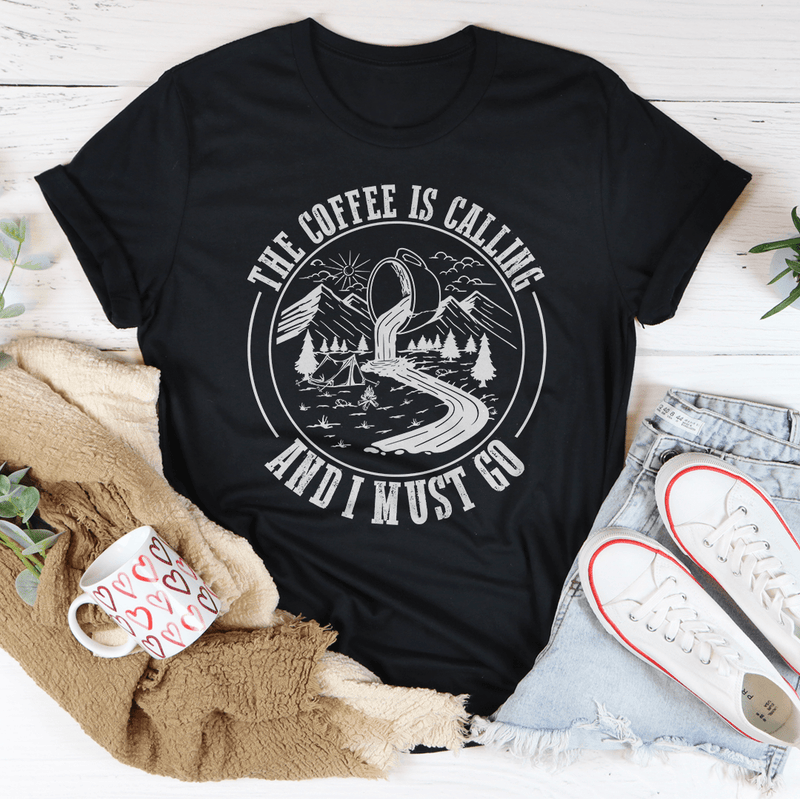 The Coffee Is Calling And I Must Go Tee L Athletic Heather