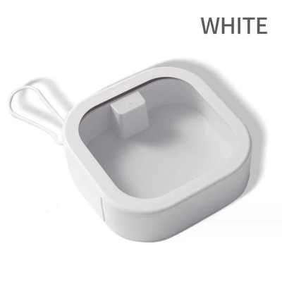 Orthodontic Retainer Holder Storage Box Dental Denture Case Mouthguard Container For Travel And Daily Use white