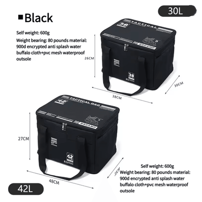 Tactical Camping Storage Bag Insulated Folding Box Waterproof 30L Or 42L black 42l