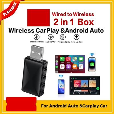 PLAYAIBOX 2 In 1 Wireless CarPlay & Android Auto Adapter, For IPhone Android In Benz, Audi, Kia, Jeep & More PLAYAIBOX 2 In 1 Wireless CarPlay & Android Auto Adapter, For IPhone Android In Benz, Audi, Kia, Jeep & More