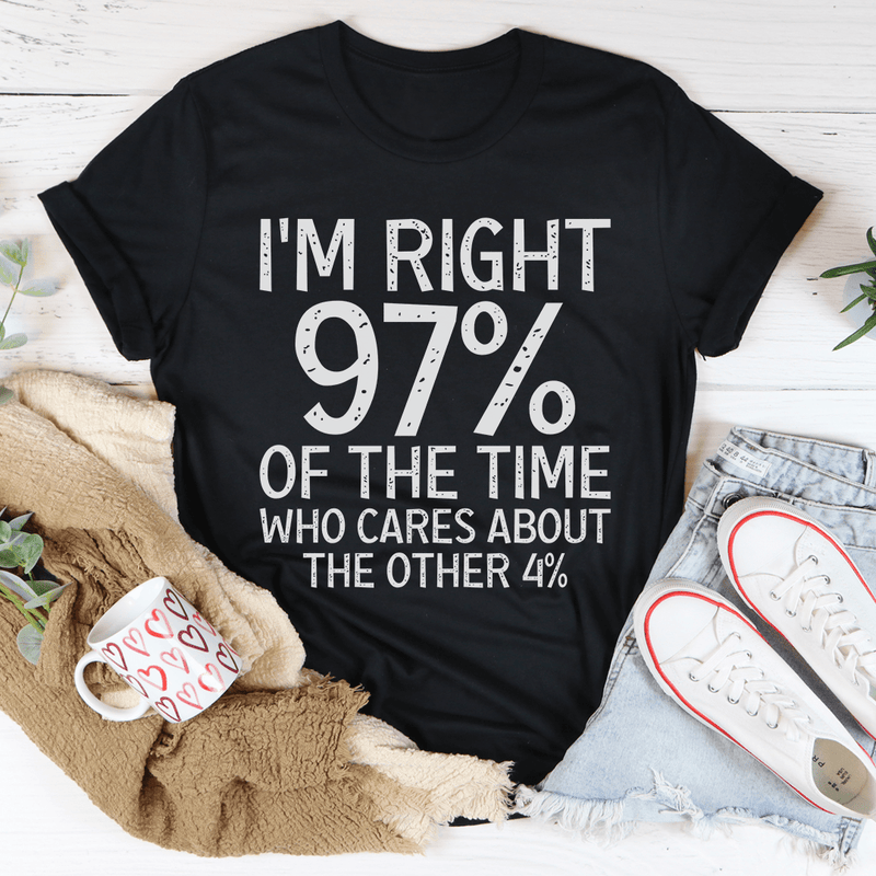 I'm Right 97% Of The Time Tee 3XL Heather Prism Peach