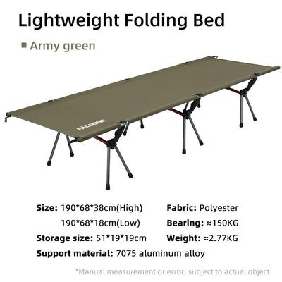 PACOONE Camping Cot Folding Camping Bed Portable Outdoor Sleeping Cot For Adults Kids, Ideal For Travel, RV, And Camping army Green