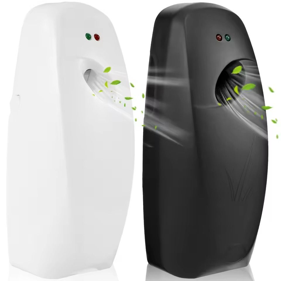 Wall Mounted Automatic Air Freshener Spray Dispensers Set Of 2 300ml Adjustable Liquid Fragrance Dispensers 2pcs Black White