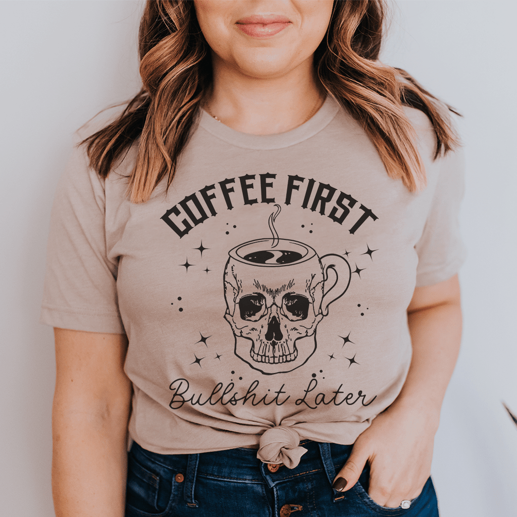 Coffee First Your BS Tee 2XL Black Heather