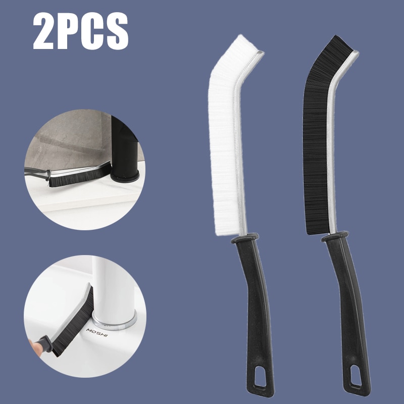 Long Gap Cleaning Brush: Effective Household Tool With Stiff Bristles For Tile Joints And Crevices 2pcs white