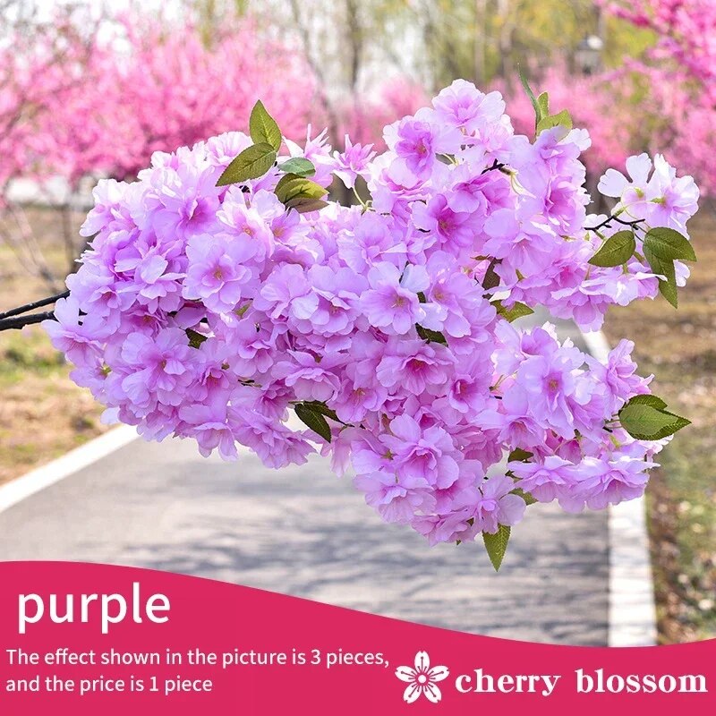 Silk Flower Cherry Tree: DIY Bonsai For Home Decor A1 White