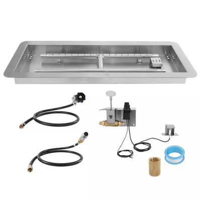 Drop in Fire Pit Pan With H Shape Burner Kit 150,000 BTU Stainless Steel Propane & Natural Gas Fireplace Insert Drop in Fire Pit Pan With H Shape Burner Kit 150,000 BTU Stainless Steel Propane & Natural Gas Fireplace Insert