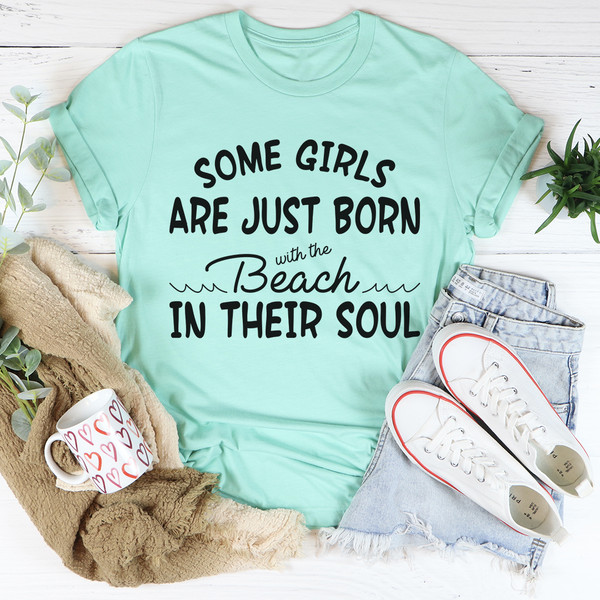 Some Girls Are Just Born With The Beach In Their Soul Tee Mauve 2XL