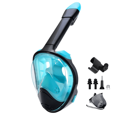 Full Face Snorkel Mask With Wide View And Camera Mount greenblack s m