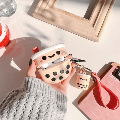 Cute Boba AirPod Case With Keychain Cute Boba AirPod Case With Keychain