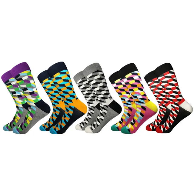 5 Pairs Novelty Men's Cotton Colorful Pattern Funny Fashion Happy Crew Dress Socks 5 Pairs Novelty Men's Cotton Colorful Pattern Funny Fashion Happy Crew Dress Socks 5pairs Multicolor01 US(7.5 12) EU(40 46)