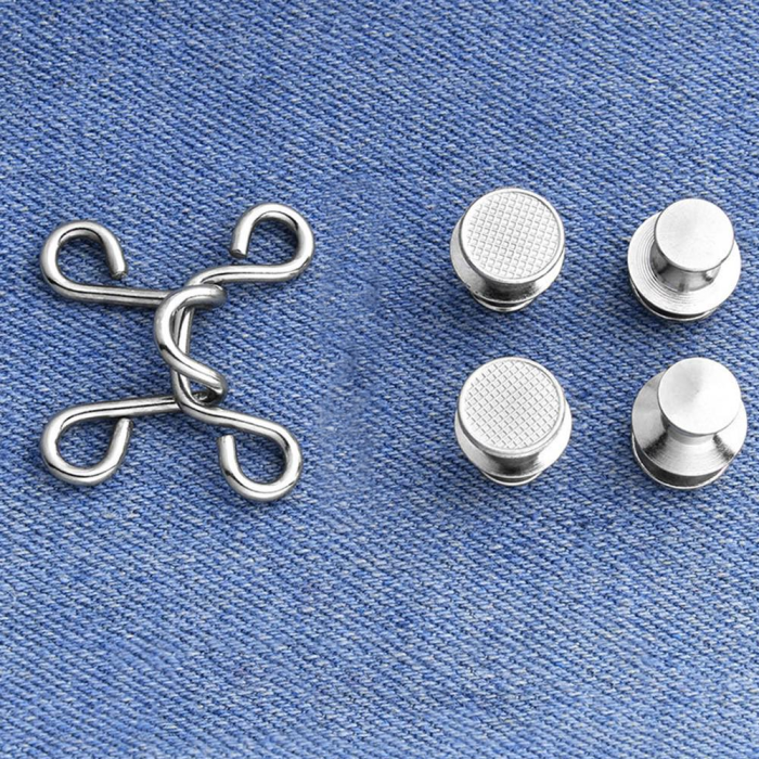 Adjustable No Sewing Waist Buckles Silver Small