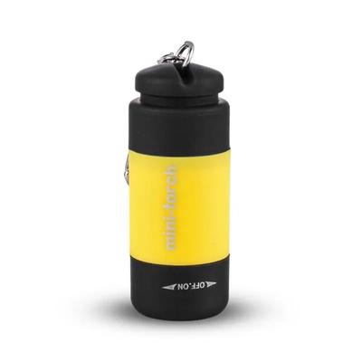Compact USB Rechargeable Keychain Flashlight | Waterproof Mini LED Torch For Outdoor Camping yellow