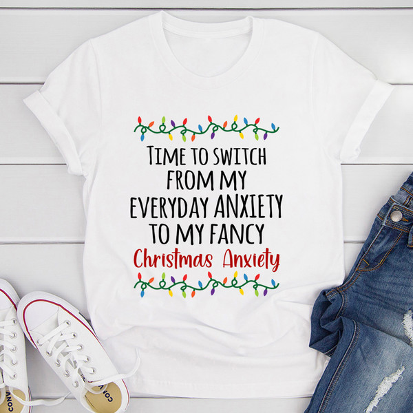 Christmas Anxiety T Shirt Athletic Heather 2XL