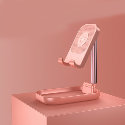 Folding Wireless Charging Mobile Phone Stand Pink