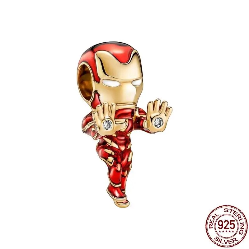 2024 Best Selling Spider Man S925 Sterling Silver Charm: New Captain America Bracelet Paired With Avengers Movie Charms M1