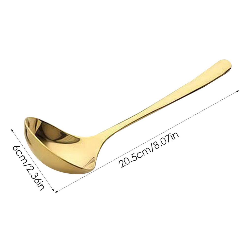 Premium Stainless Steel Long Handle Spoon For Hot Pot, Soup, Ramen Kitchen Tableware Essential gold