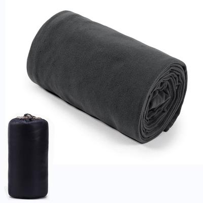 Portable Polar Fleece Sleeping Bag Liner, Warm And Ultra Light Travel Sheet For Outdoor Camping And Tent Beds black