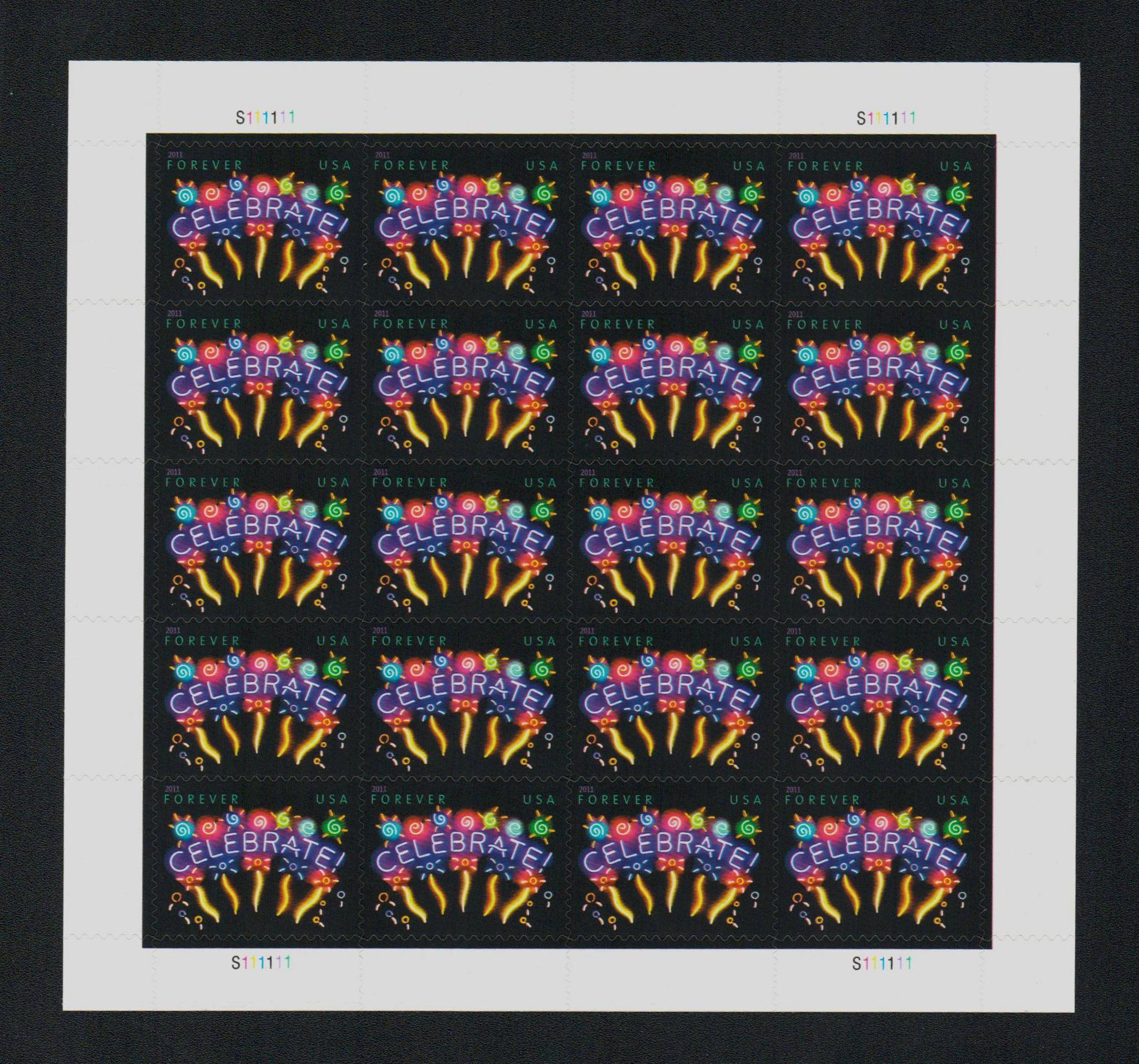 Celebrate 2011 USPS Stamps All Brand New Forever Stamps 100 Unused US Forever First Class Postage Stamps 100 Pcs
