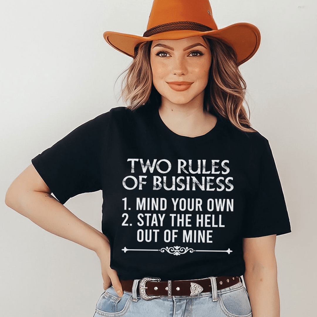Two Rules Of Business Tee Heather Prism Peach M
