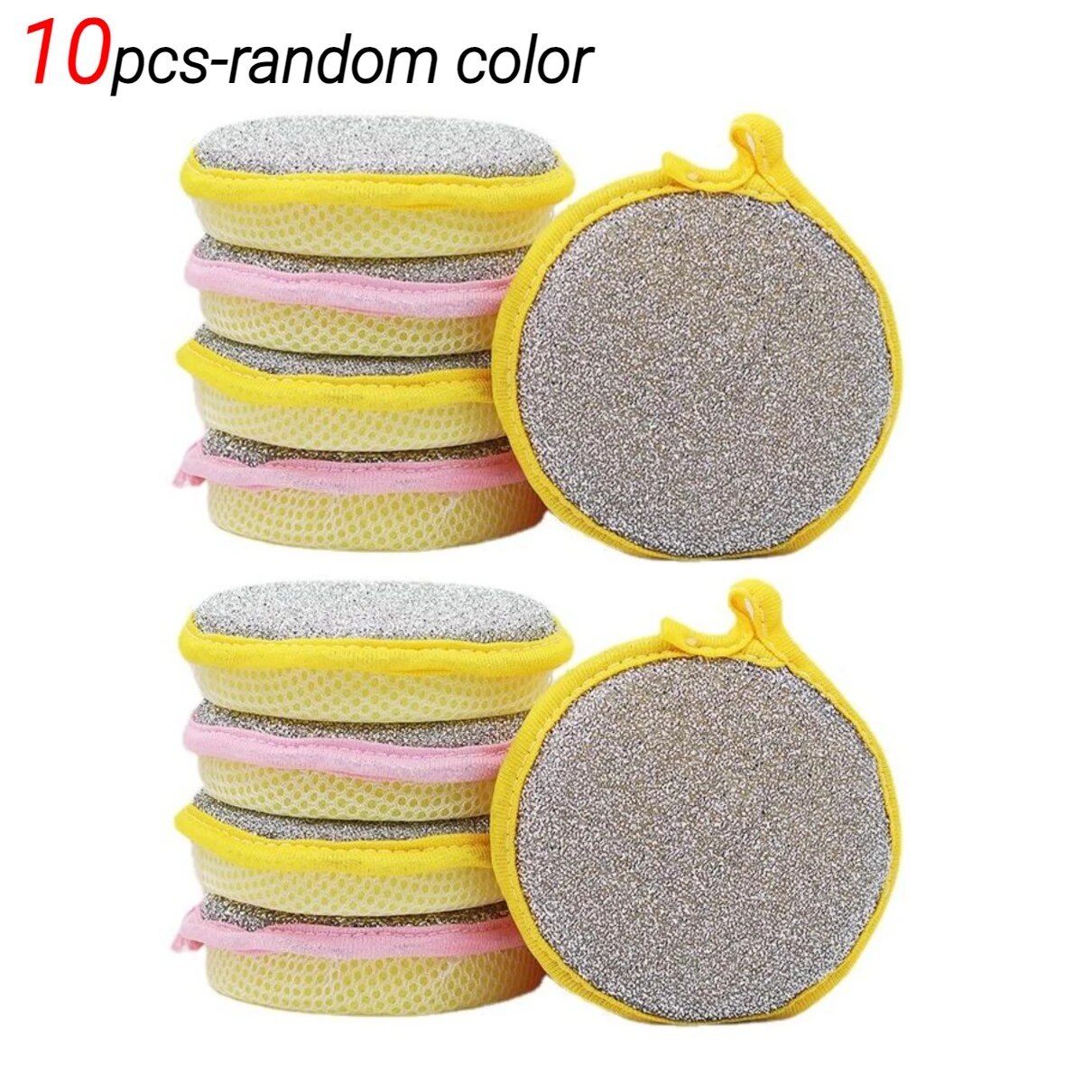 Double Sided Dishwashing Sponge Brush: Household Cleaning Tool (10 20 50PCS) 10PCS RANDOM
