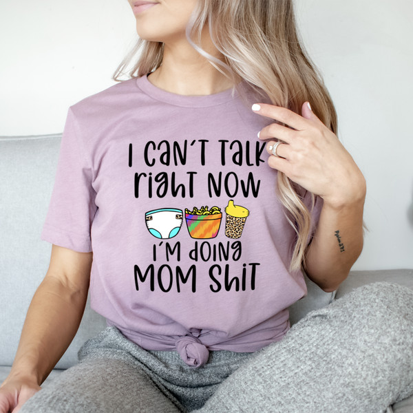 I Can't Talk Right Now Tee Athletic Heather M