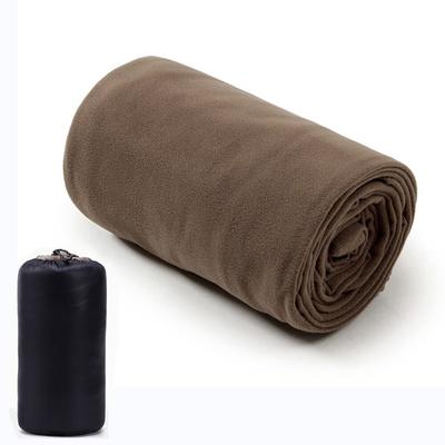 Portable Polar Fleece Sleeping Bag Liner, Warm And Ultra Light Travel Sheet For Outdoor Camping And Tent Beds brown