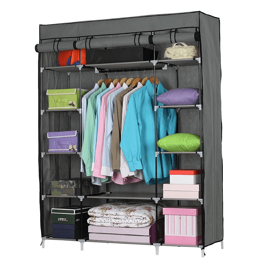 Portable Closet Wardrobe Organizer With Shelves, Clothes & Pants Rack Storage Solution Portable Closet Wardrobe Organizer With Shelves, Clothes & Pants Rack Storage Solution