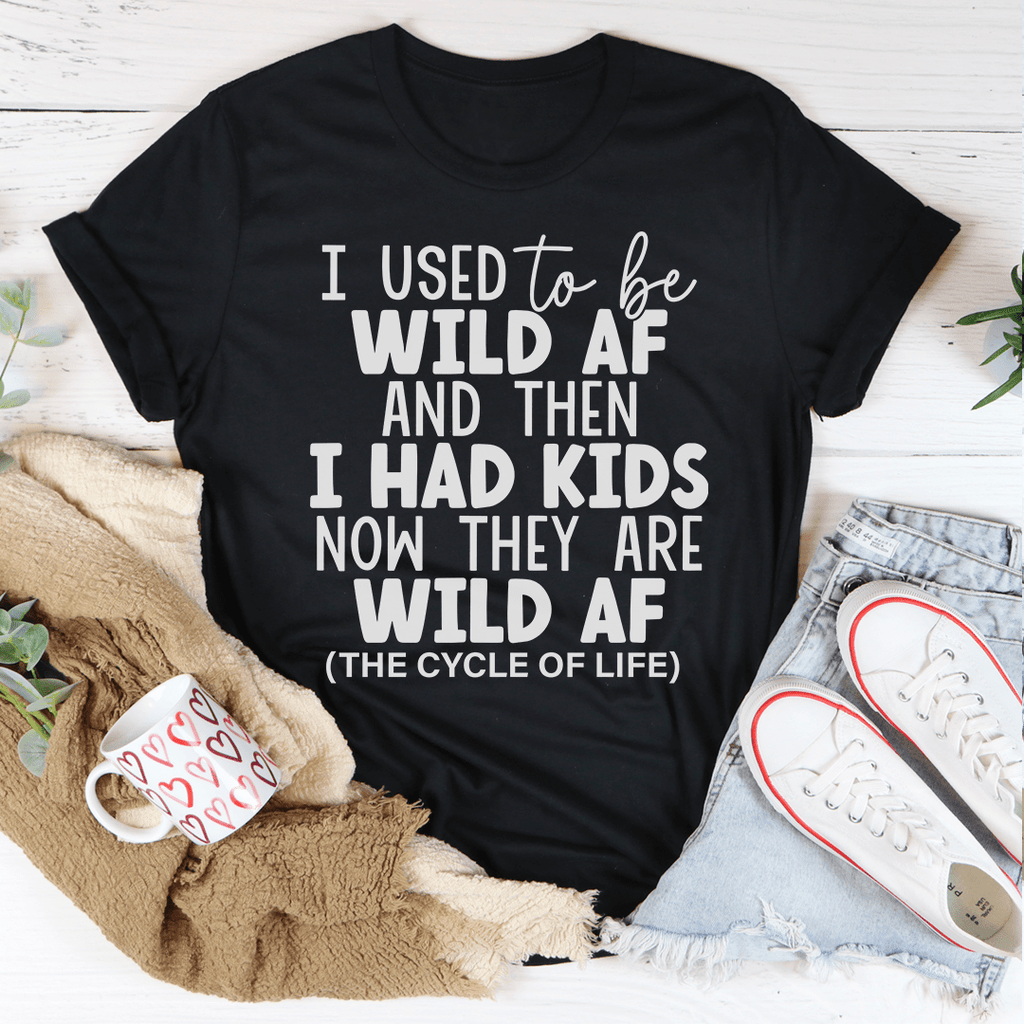 I Used To Be Wild AF And Then I Had Kids Tee XL Black Heather