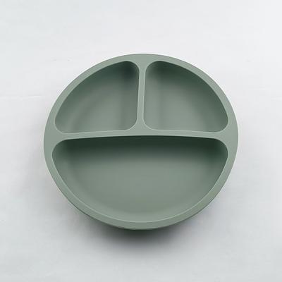 Baby Safe Silicone Dining Plate: Suction Cartoon Children Dishes Toddler Feeding Tableware Color: 9 S Army Green