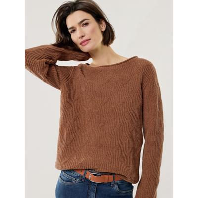 Walbusch Damen Baumwoll-Samt Pullover Braun noch offen: Muster Image