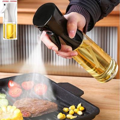 200ml 300ml Oil Spray Bottle Kitchen BBQ Cooking Olive Oil Dispenser Camping Baking Empty Vinegar Soy Sauce Spray black 200ml