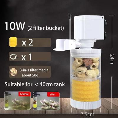 Aquarium Turtle Fish Tank Submersible Water Pump Sponge Filter Skimmer Accessories 6